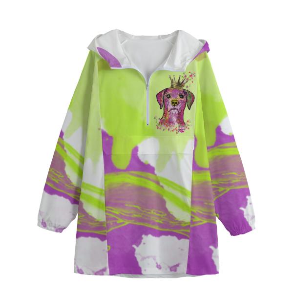 Leichte Regenjacke  Otis - Popart Hundemotiv, 100 % Polyester, Unisex, Mix, Mischling, Strassenhund
